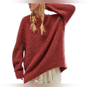 Free People Teddy Sweater Tunic Heavy Weight Oversized Size L